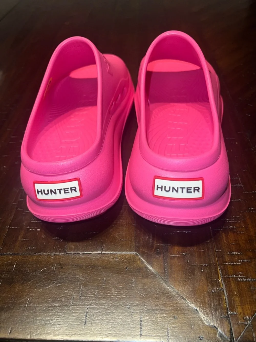 Hunter Women’s Haddie Hot Pink Platform Chunky Sandals Slides Size 9